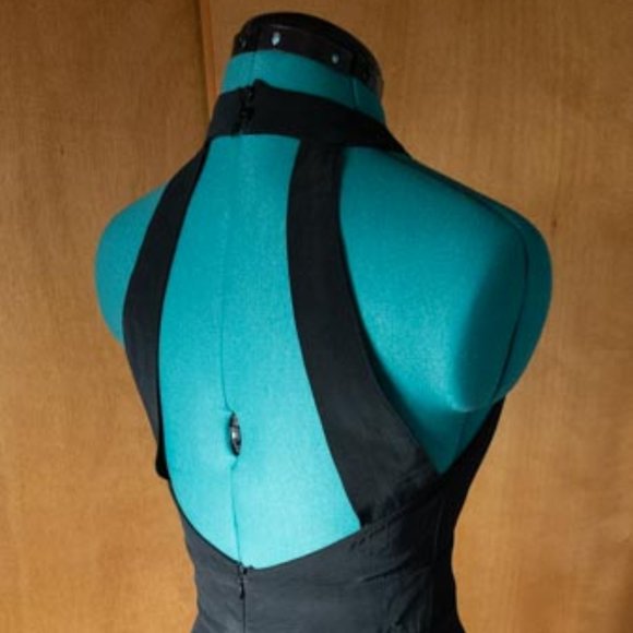 Zara 100% Viscose Black Sleeveless and Backless Halter Top Midi Dress womens S - Picture 3 of 13